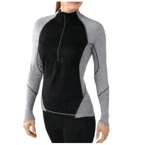 Smartwool Womens Merino Base Layer Long Sleeve PhD Half Zip Black Size S SL302
